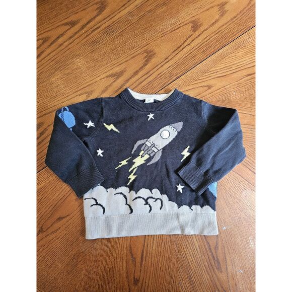 Baby Gap 3T Sweater Outer Space Rocket Theme 100% Cotton - Picture 1 of 4